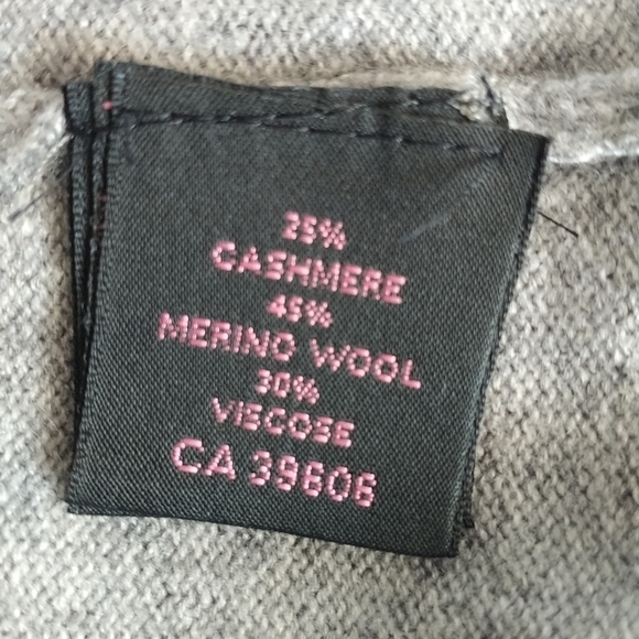 Pink Tartan Cashmere Blend Grey Sequins Trim Cardigan XS - Picture 13 of 14